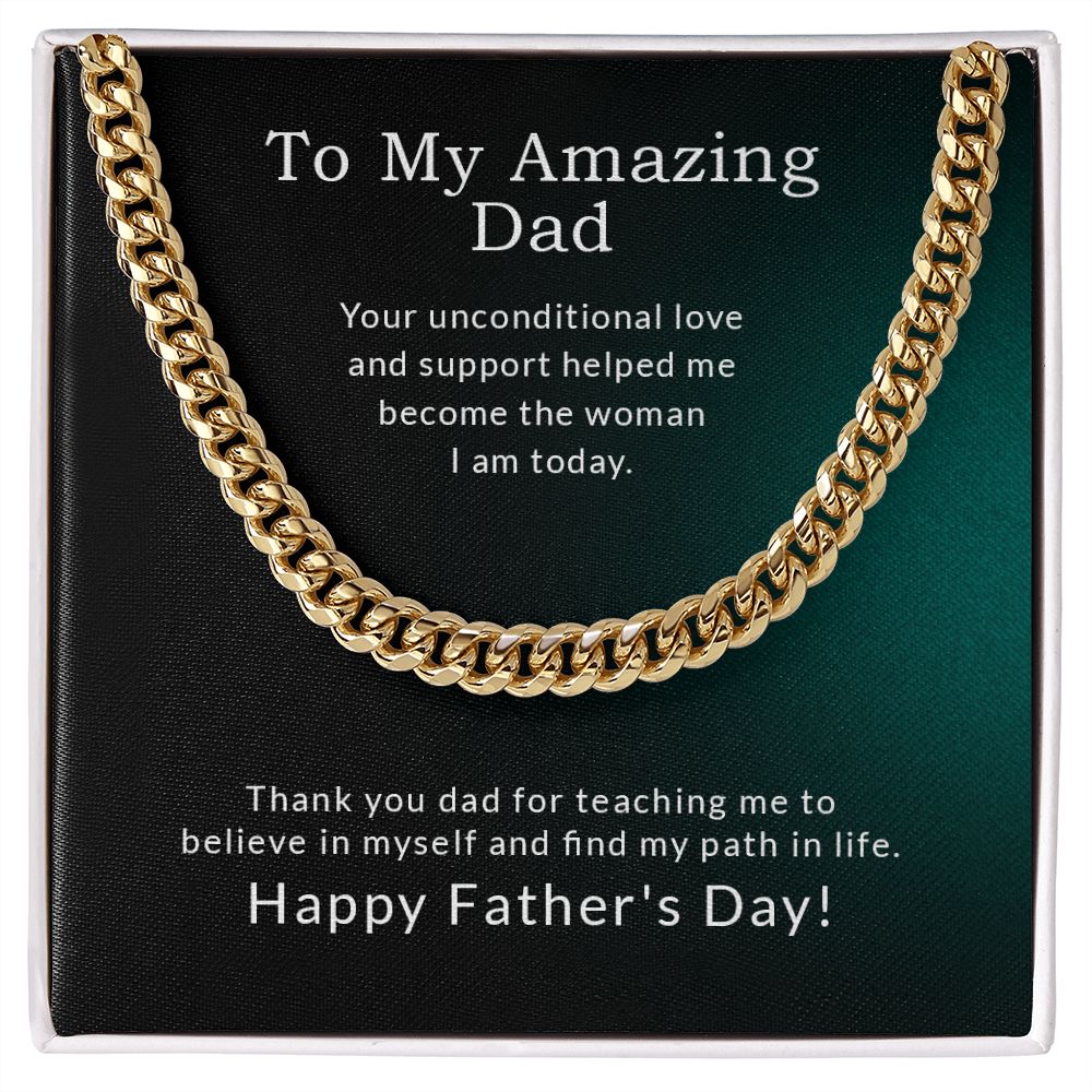 To My Amazing Dad | Thank You - Cuban Link Chain