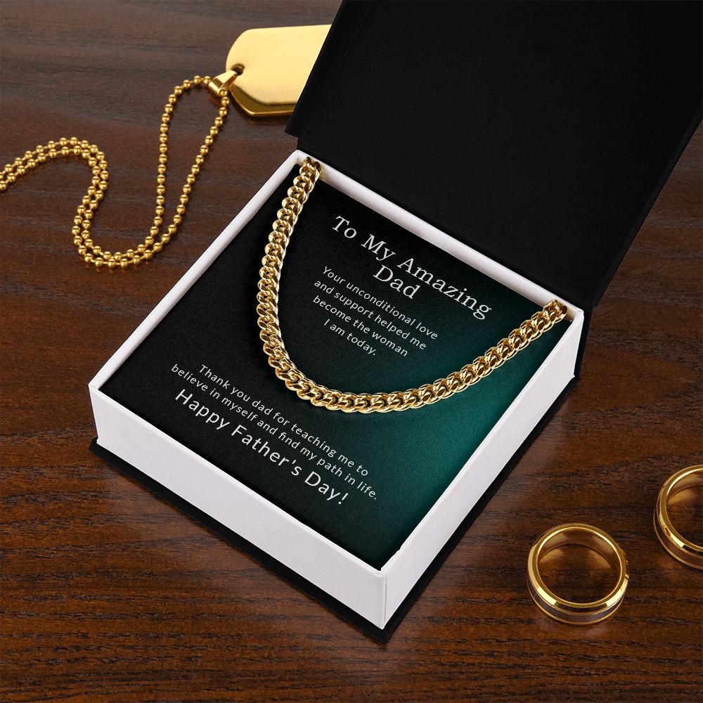 To My Amazing Dad | Thank You - Cuban Link Chain