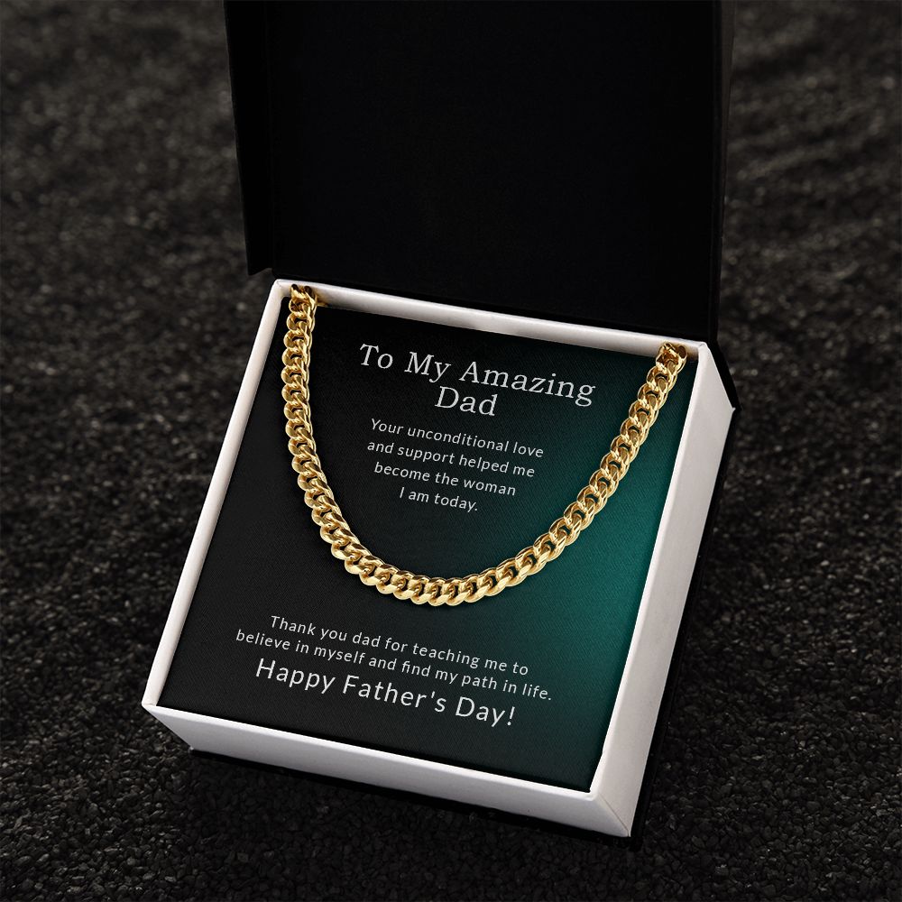 To My Amazing Dad | Thank You - Cuban Link Chain