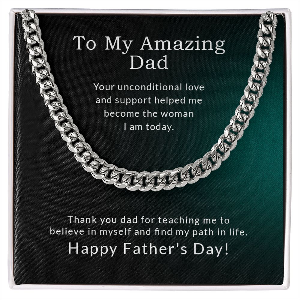 To My Amazing Dad | Thank You - Cuban Link Chain