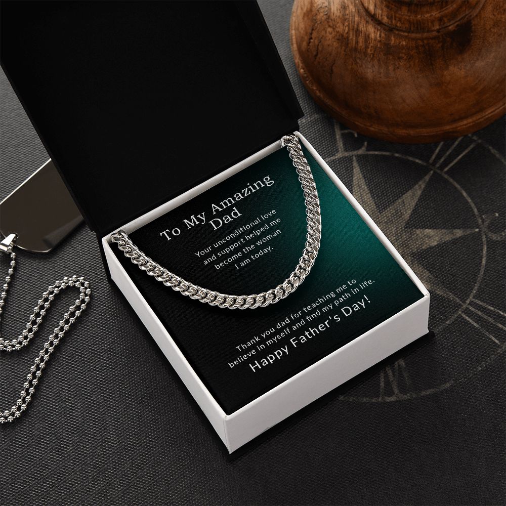 To My Amazing Dad | Thank You - Cuban Link Chain