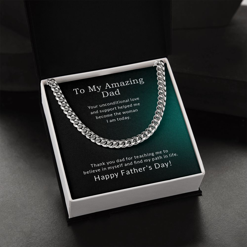To My Amazing Dad | Thank You - Cuban Link Chain