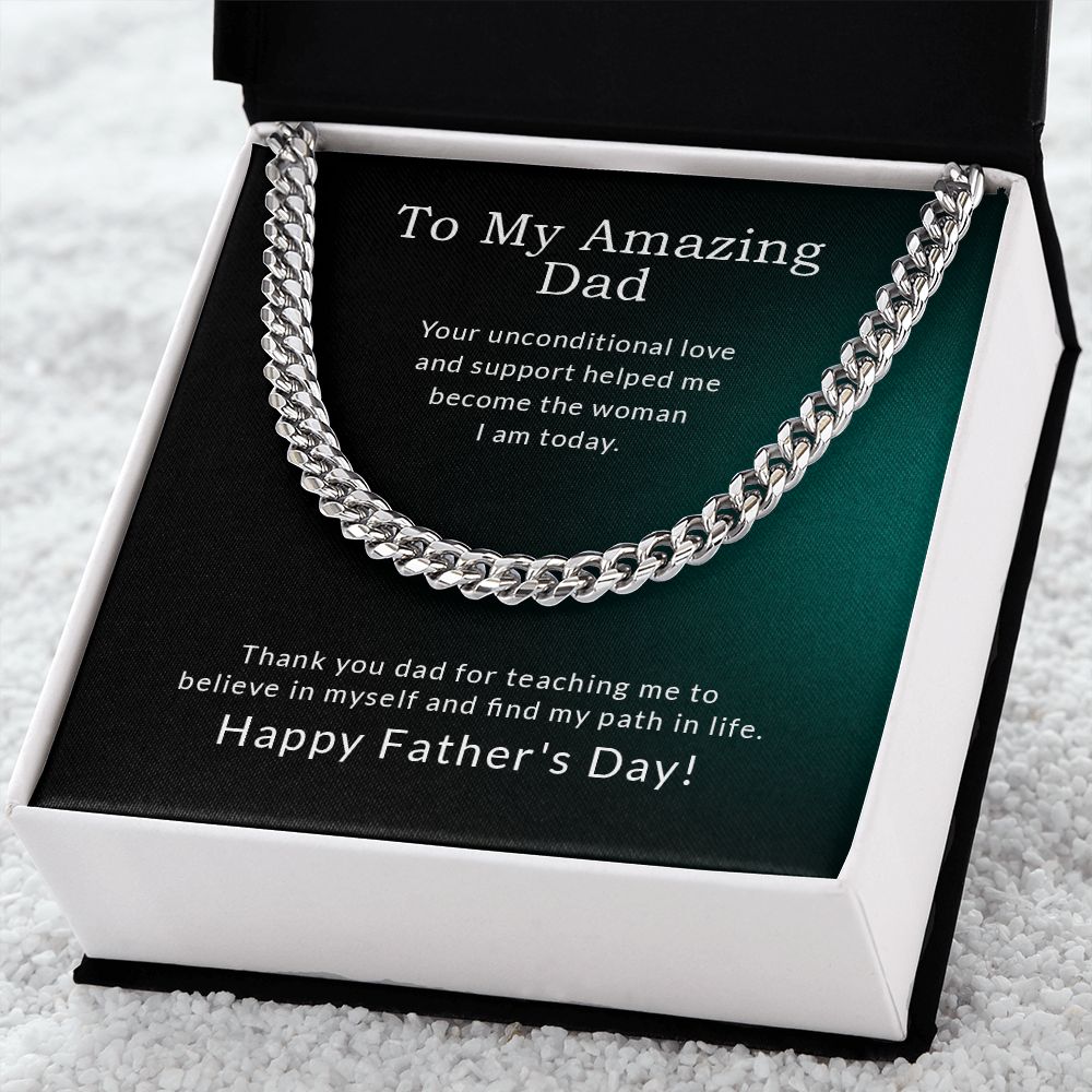 To My Amazing Dad | Thank You - Cuban Link Chain
