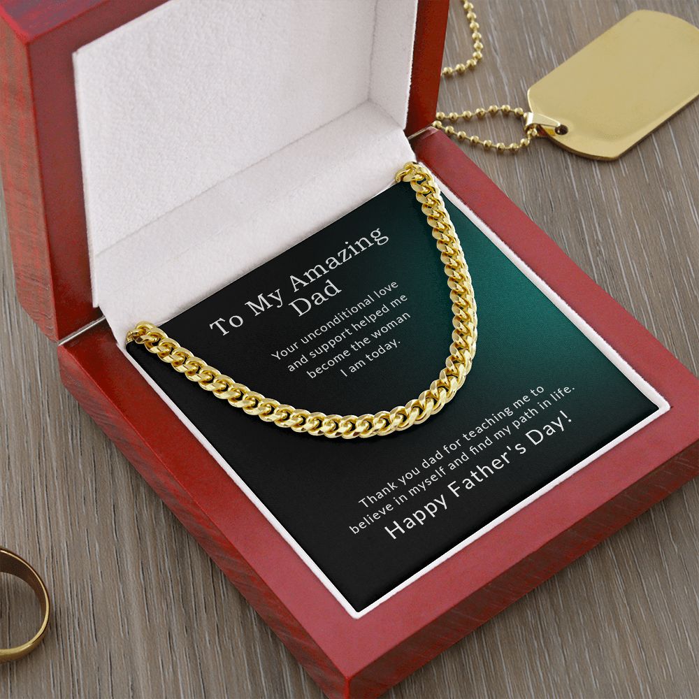 To My Amazing Dad | Thank You - Cuban Link Chain