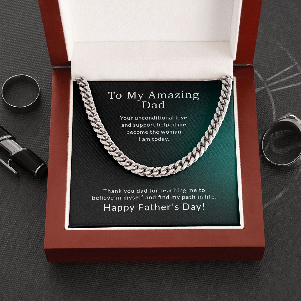 To My Amazing Dad | Thank You - Cuban Link Chain